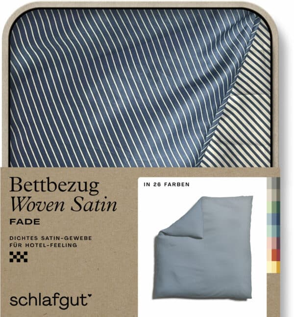 Schlafgut Bettbezug "Woven Satin Fade mit feinen Streifen"